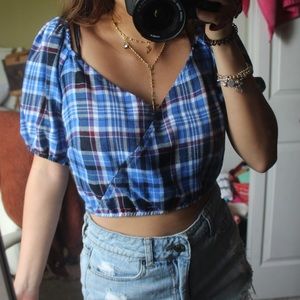 Wild Fable Peasant Crop Top NWOT